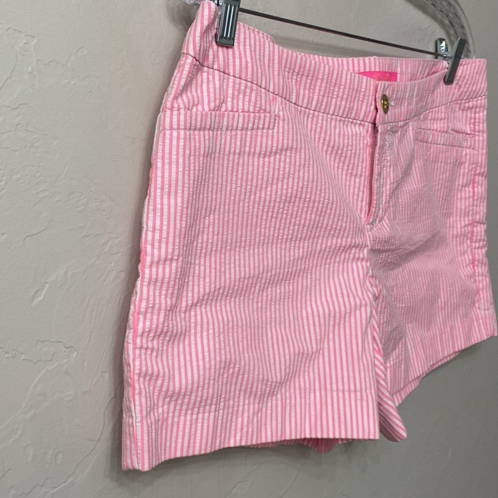 Lilly Pulitzer Kelly short pink tropics seersucker size 10. NWT. - Picture 2 of 10